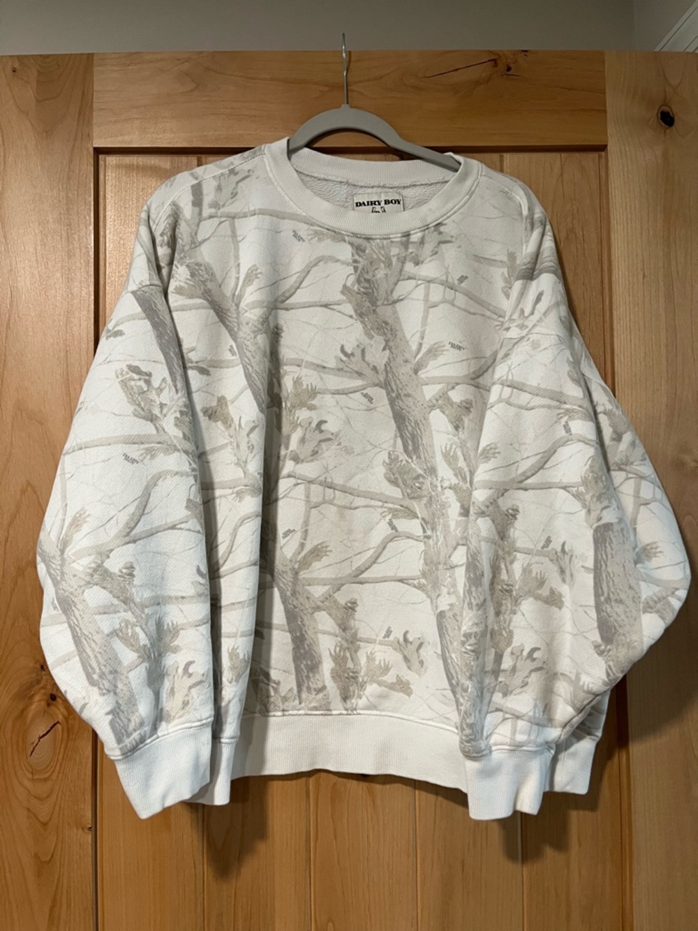 Dairy Boy White Camo Crewneck Size Large